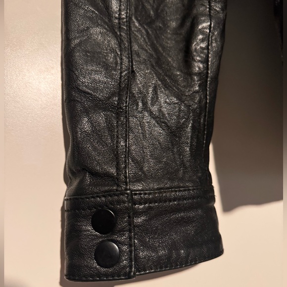 Allsaints Shift Leather Bomber Jacket Black Men - Picture 8 of 9